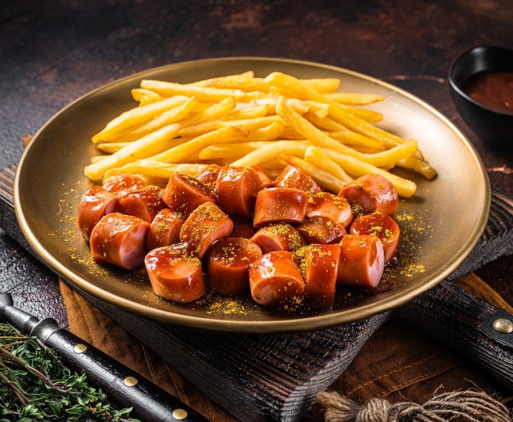 Currywurst mit Pomes